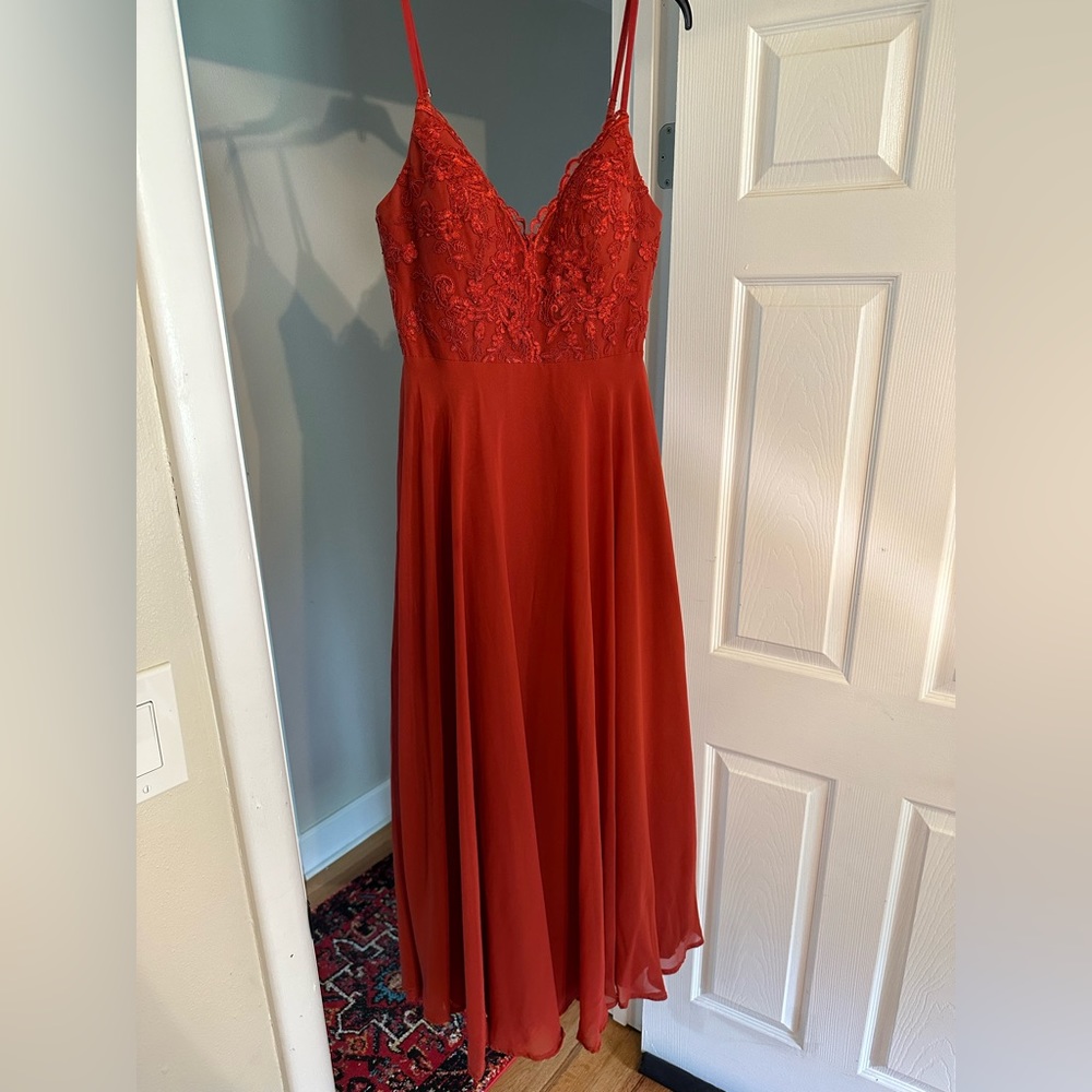 Azazie Sonya Dress in Rust